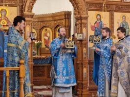 Божественная Литургия в Свято-Андреевском кафедральном соборе города Усть-Каменогорска в день Сретения Господня