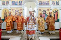 36-Перенесение мощей святителя Николая Чудотворца из Мир Ликийских в город Бари. Управляющий Усть-Каменогорской и Семипалатинской епархией сослужил митрополиту Александру в Гаврииловском храме города Талдыкоргана