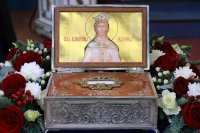 8-В день памяти великомученицы Екатерины управляющий Усть-Каменогорской и Семипалатинской епархией сослужил митрополиту Александру за Божественной Литургией в старейшем храме Астаны