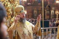 14-В день отдания праздника Введения во Храм Богородицы архиепископ Усть-Каменогорский и Семипалатинский Амфилохий сослужил Главе Митрополичьего округа за Божественной Литургией в главном храме Астаны