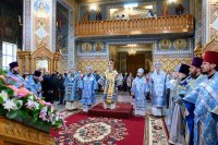 13-В неделю о мытаре и фарисее архиепископ Усть-Каменогорский и Семипалатинский Амфилохий сослужил митрополиту Александру за Божественной Литургией в Иверско-Серафимовском монастыре, отмечающем престольный праздник