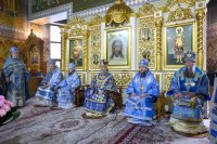 20-В неделю о мытаре и фарисее архиепископ Усть-Каменогорский и Семипалатинский Амфилохий сослужил митрополиту Александру за Божественной Литургией в Иверско-Серафимовском монастыре, отмечающем престольный праздник