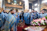 30-В неделю о мытаре и фарисее архиепископ Усть-Каменогорский и Семипалатинский Амфилохий сослужил митрополиту Александру за Божественной Литургией в Иверско-Серафимовском монастыре, отмечающем престольный праздник