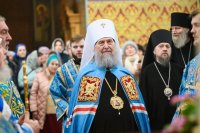 31-В неделю о мытаре и фарисее архиепископ Усть-Каменогорский и Семипалатинский Амфилохий сослужил митрополиту Александру за Божественной Литургией в Иверско-Серафимовском монастыре, отмечающем престольный праздник