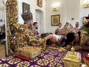 49-Во второе воскресение Великого поста Управляющий Усть-Каменогорской и Семипалатинской епархией  возглавил служение Божественной Литургии в Воскресенском кафедральном соборе 