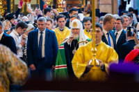 13-Управляющий Усть-Каменогорской и Семипалатинской епархией молился за Патриаршим богослужением в Успенском кафедральном соборе Астаны