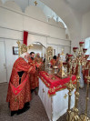 22-Архиепископ Амфилохий совершил Божественную Литургию в Знаменско-Абалацком Петро-Павловском женском монастыре города Семипалатинска