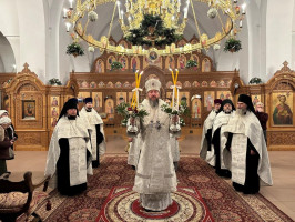 Архиепископ Амфилохий совершил Великую вечерню в день Рождества Христова