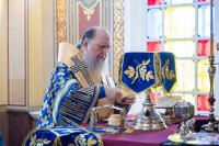 25-В праздник Феодоровской иконы Божией Матери архиепископ Усть-Каменогорский и Семипалатинский Амфилохий сослужил Главе Митрополичьего округа за Божественной Литургией в главном храме Южной столицы
