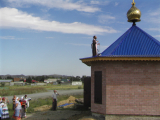 Освящение Креста на строящейся кладбищенской часовне в поселке Усть-Таловка