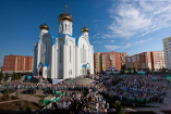 23-Предстоятель Русской Церкви совершил молебен новомученикам и исповедникам Казахстанским в Успенском кафедральном соборе г.Астаны